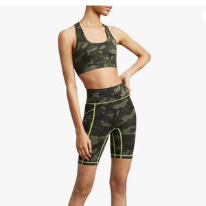 Bandier x All Access Center Stage Pocket Biker Short in Olive Camo